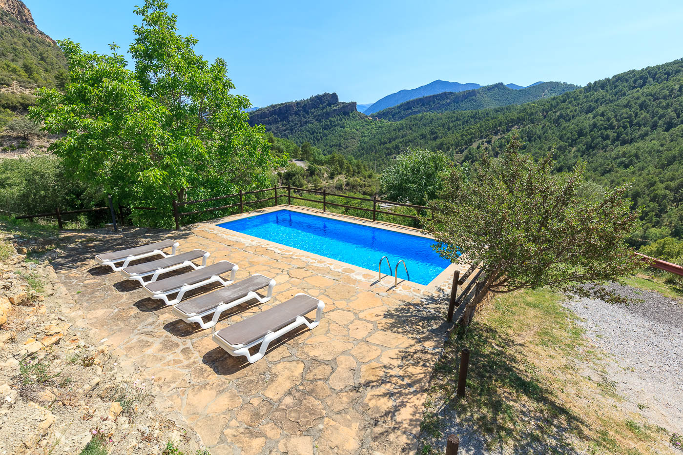Pool area with views